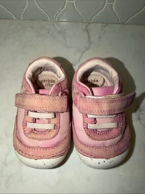 Stride Rite Pink Toddler Sneakers with Hook-and-Loop Strap